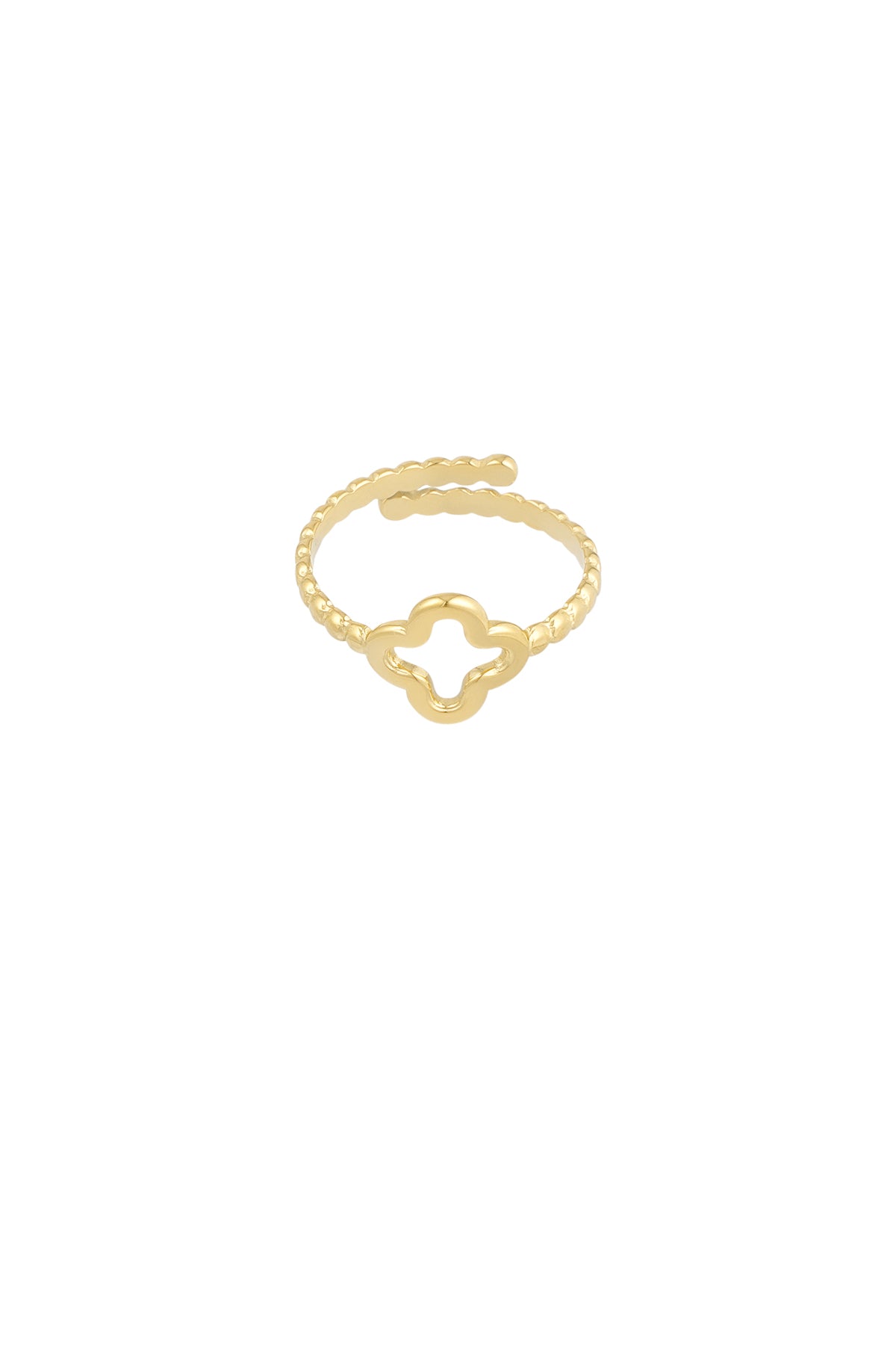 twisted ring with clover